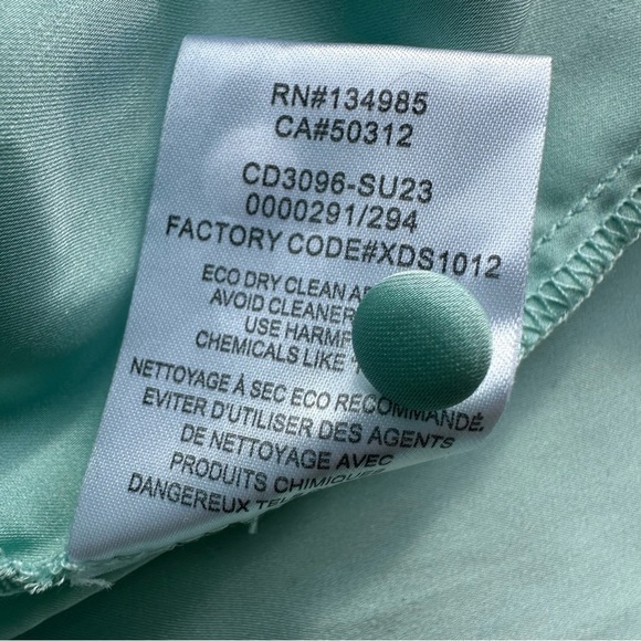 For Love & Lemons Andrina Maxi Dress Blue Turquoise Long Silky Satin XL Halter - Picture 7 of 7